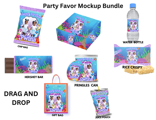 Baby Sharks Editable Party Favor Bundle